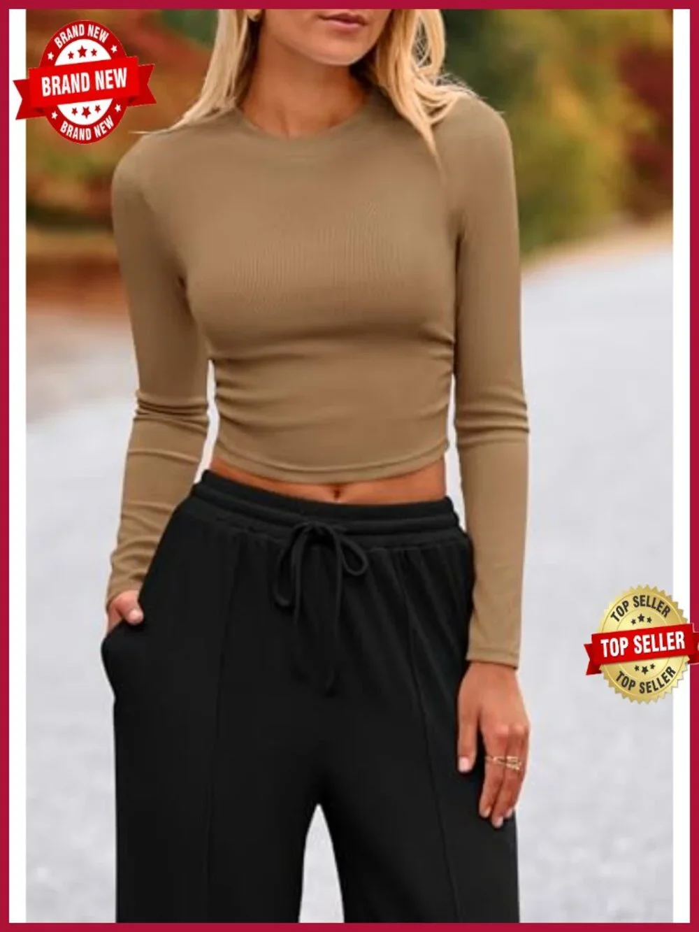 Two Piece Ribbed Knit Lounge Set Crop Top Wide Leg Pants